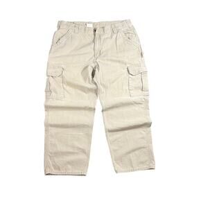 Carhartt Relaxed Fit Cargo Pants ~ Size 38 X 29 ~ Work Wear Cream Khaki Pants
